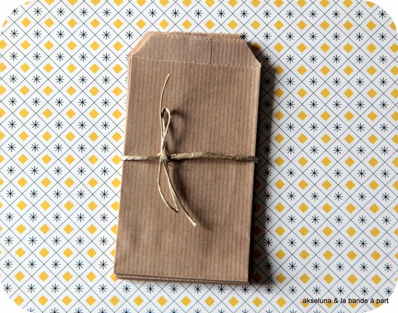 Sachets kraft pour mariage, Noël, pochettes cadeaux pour petits cadeaux 10 ou 25 image 2