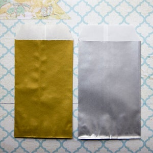 Sachets or ou argent pour cadeaux de Noel, mariage Lot de 10