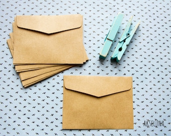 Paper envelopes, small kraft envelopes for wedding, christmas pack of 10