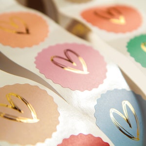 Stickers brillants cœurs, autocollant brillants pour vos cérémonies Lot de 10