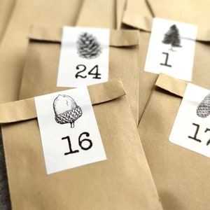 Étiquettes pour calendrier de l'Avent,  stickers chiffres