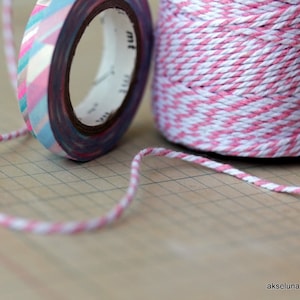 Ficelle Baker Twine rosa verdickt 10 m