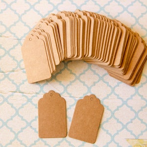 Etiquetas kraft - juego de 50 para regalos, tarjetas de mesa, Navidad