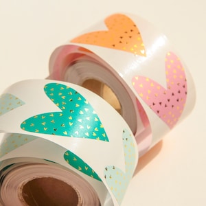 Stickers brillants cœurs pailletés, autocollant brillants pour vos cérémonies Lot de 10