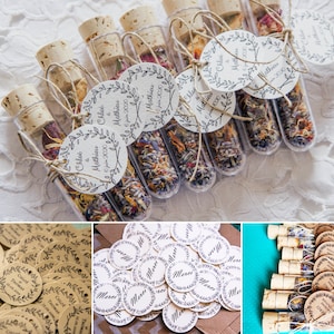Étiquettes personnalisées en papier ou autocollant, stickers personnalisés mariage Lot de 12