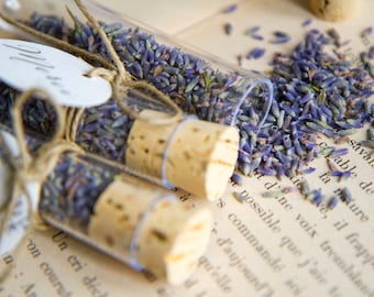 Lavender wedding test tubes, lavender wedding confetti, flower toss