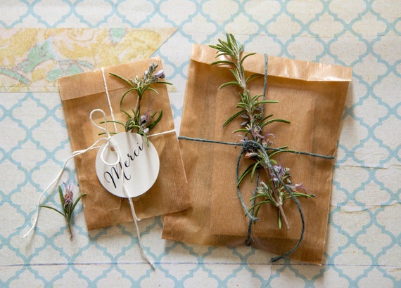 Sachets kraft glassine mariage, Noël, pochettes alimentaires cristal taille au choix