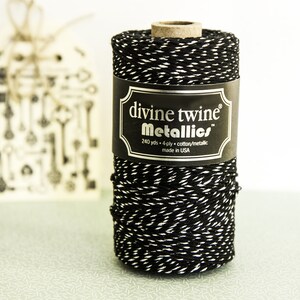 Metallic Black and Silver Twine 10m image 8