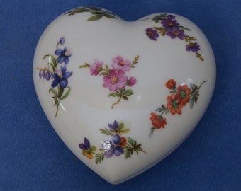 Limoge Mille Fleur Heart Trinket Box Wedding Favor Party Gift