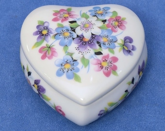 Limoge "Primavera" Heart Trinket Box Wedding Favor Party Gift