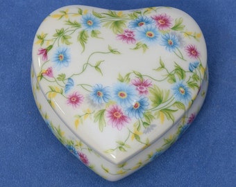 Limoge Chintz Heart Trinket Box Wedding Favor Party Gift