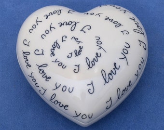 Limoge "I Love You" Heart Trinket Box Wedding Favor Party Gift