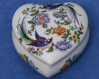 Limoge Vertigo Peacock Heart Trinket Box Wedding Favor Party Gift