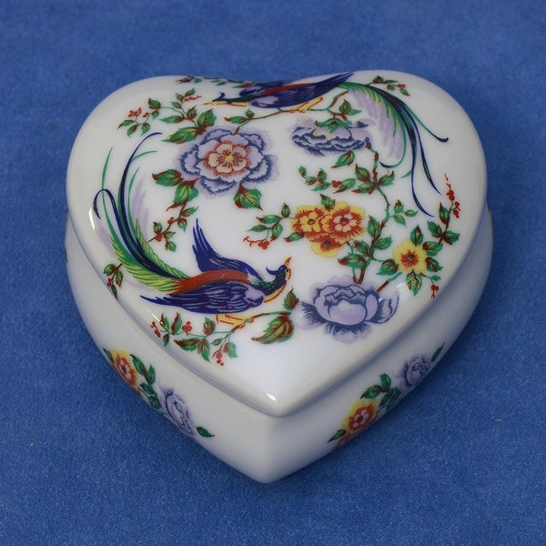 Limoge Vertigo Peacock Heart Trinket Box Wedding Favor Party Gift