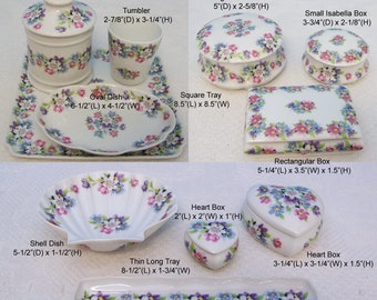 Limoges French Primavera Dresser Tray Apothecary Jar Trinket Box Dish Heart Tumbler Cup Heart Box Shell Dish