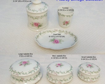 Limoges French Picardy Dresser Tray, Apothecary Jar, Trinket Box, Jewelry Box Rectangle Box Isabella Box