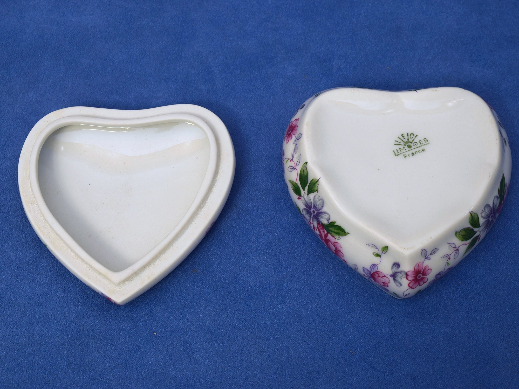 Limoge Violet Tapestry Heart Trinket Box Wedding Favor Party Gift Etsy