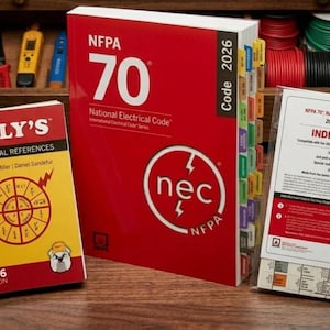 NFPA 70 2026 NEC-kodbok med Uglys elektriska referens- och indexflikar