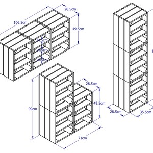 Rack y banco de zapatos de caja. Fácil de arreglar juntos sin | Etsy