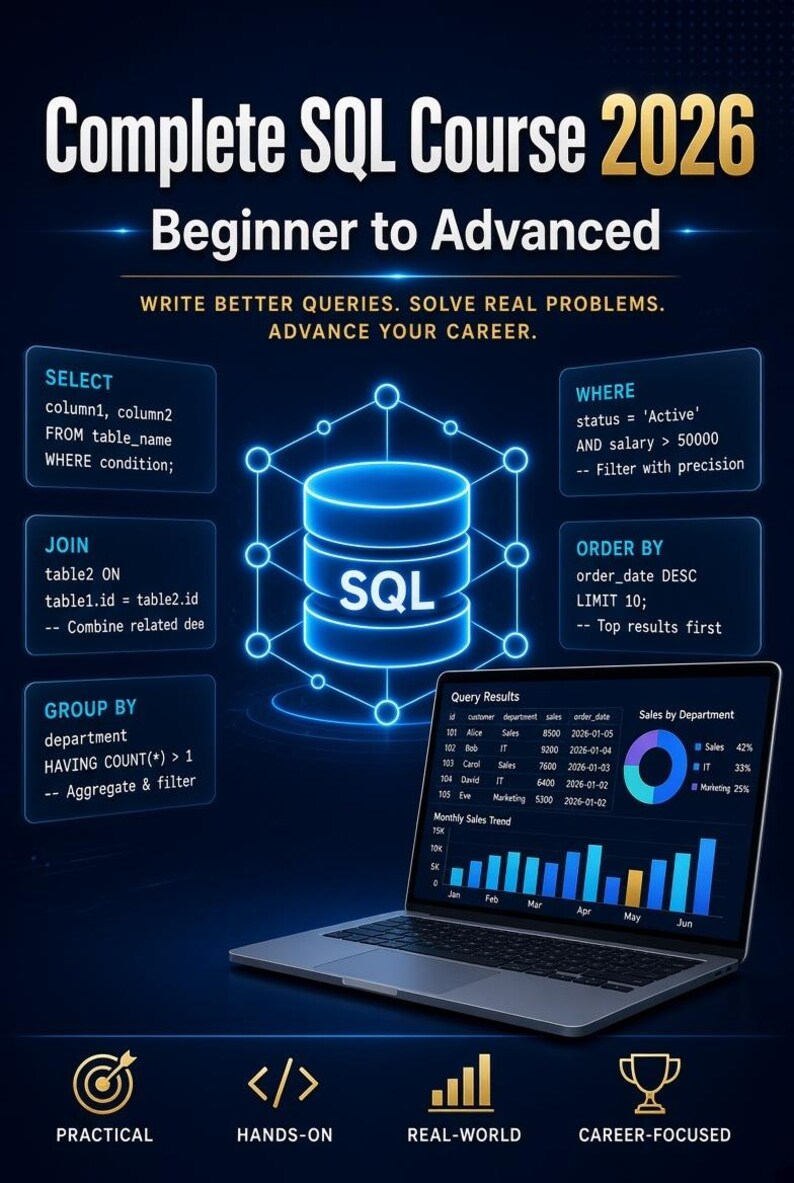 Complete SQL Course 2026: Beginner to Advanced SQL - Etsy