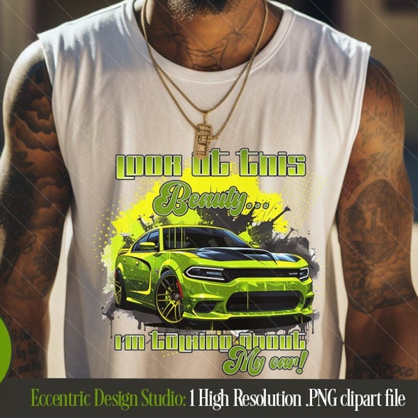 Digital Muscle Sports Car Iron on Transfer Tshirt Design | Shirt | PNG | Clipart | Cut File | Graphic Tee | Hip Hop | Urban | Colorful
