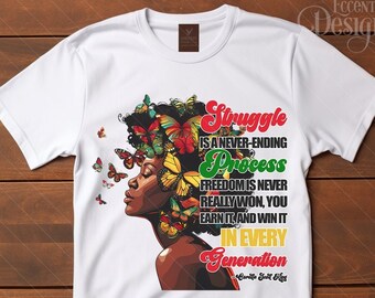 Digital Juneteenth Women Iron on Transfer Tshirt Design | Shirt Tee Clipart | African American | Clothing | Queen  PNG  Black History Month