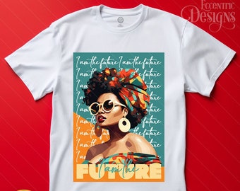 Digital Black History Month Women Iron on Transfer Tshirt Design | Shirt Tee Clipart | African American | Girl Clothing Abstract Art  PNG