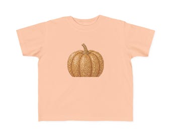 Pumpkin Sibling Fall Toddler Tee | Copper Glitter Pumpkin Shirt | Matching Thanksgiving Outfit