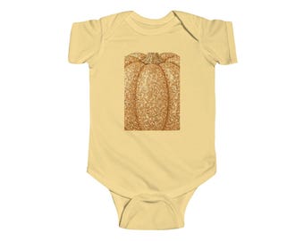 Pumpkin Sibling Fall Onesie | Copper Glitter Pumpkin Baby Bodysuit | Matching Thanksgiving Outfit