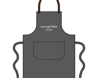 Low and Slow Dad Apron | Funny BBQ Dad Gift | Grill Apron