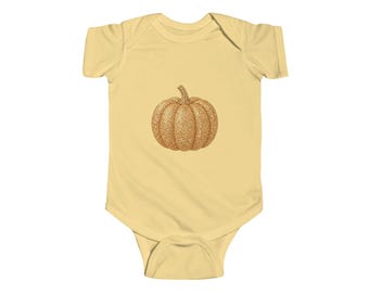 Pumpkin Sibling Fall Onesie | Copper Glitter Pumpkin Baby Bodysuit | Matching Thanksgiving Outfit
