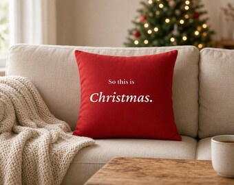 So This Is Christmas Pillow | Christmas Throw Pillow | Traditional Holiday Decor | Holiday Home Decor