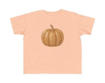 Pumpkin Sibling Fall Toddler Tee | Copper Glitter Pumpkin Shirt | Matching Thanksgiving Outfit