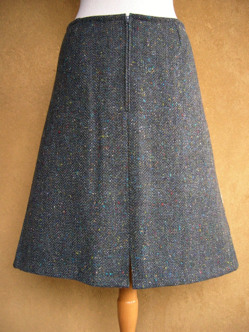 Rok van vintage Gobelin Wandkleed, herten rok, landschap rok, gevoerde A-lijn rok, Donegal tweed rok, groen bruin pastel, maat Large afbeelding 6