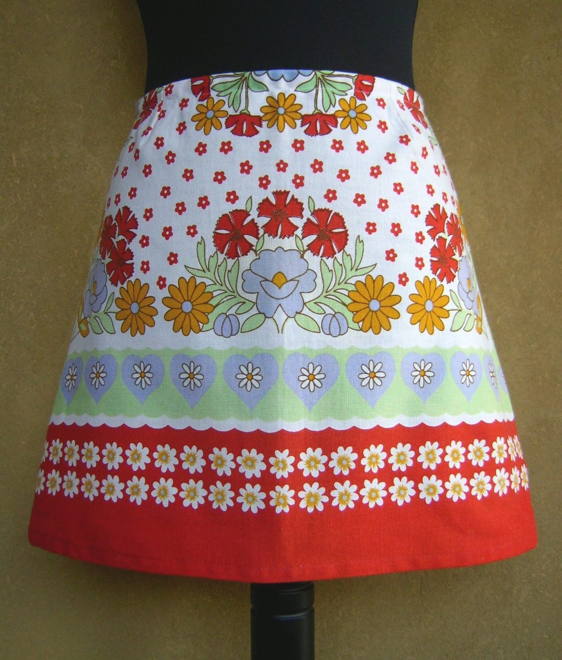 Jupe en tissu de table jupe a-ligne jupe upcycled jupe de - Etsy France