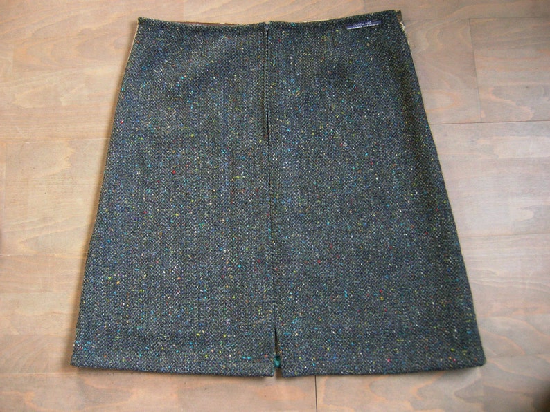 Rok van vintage Gobelin Wandkleed, herten rok, landschap rok, gevoerde A-lijn rok, Donegal tweed rok, groen bruin pastel, maat Large afbeelding 3