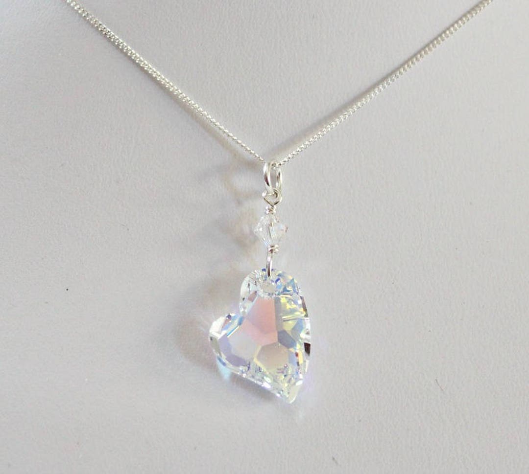 Swarovski Heart Pendant Necklace Valentine Gift for - Etsy