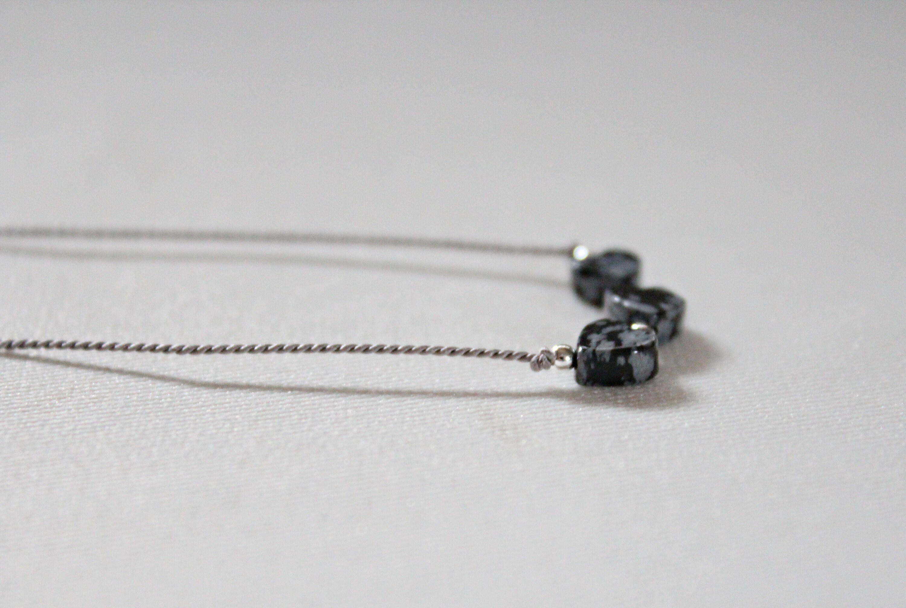 Collana pendente - .925 argento, Gemma di ossidiana fiocco - Catawiki