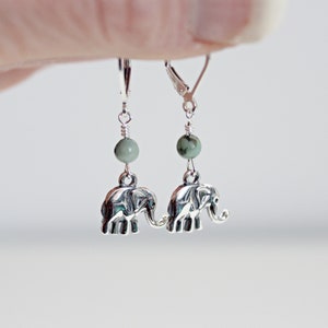 Elephant Earrings Dangling, Lucky Elephant Earrings, Elephant Earrings Sterling Silver, Mothers Day Gift For Friend, Elephant Gift Jewelry