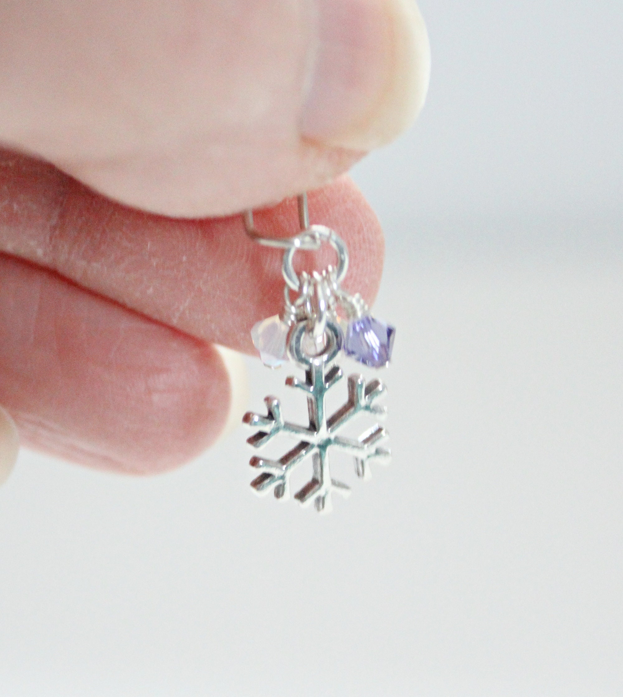 Collana fiocco di neve, ciondolo in fimo - Gioielli - Collane - di