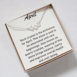 Small Rock Crystal Heart Necklace, April Birthstone Necklace, April Birth Month Jewelry, Teen Girl Birthday Gift, Quartz Crystal Jewelry