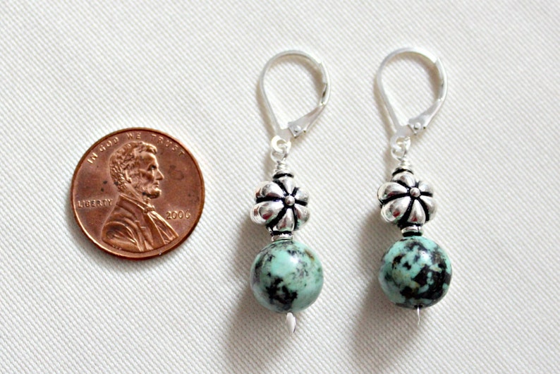 African Turquoise Silver Earrings Boho Jewelry Birthday Gift For Best Friend 40th Birthday Gift Mothers Day For Sisters Unique Earrings