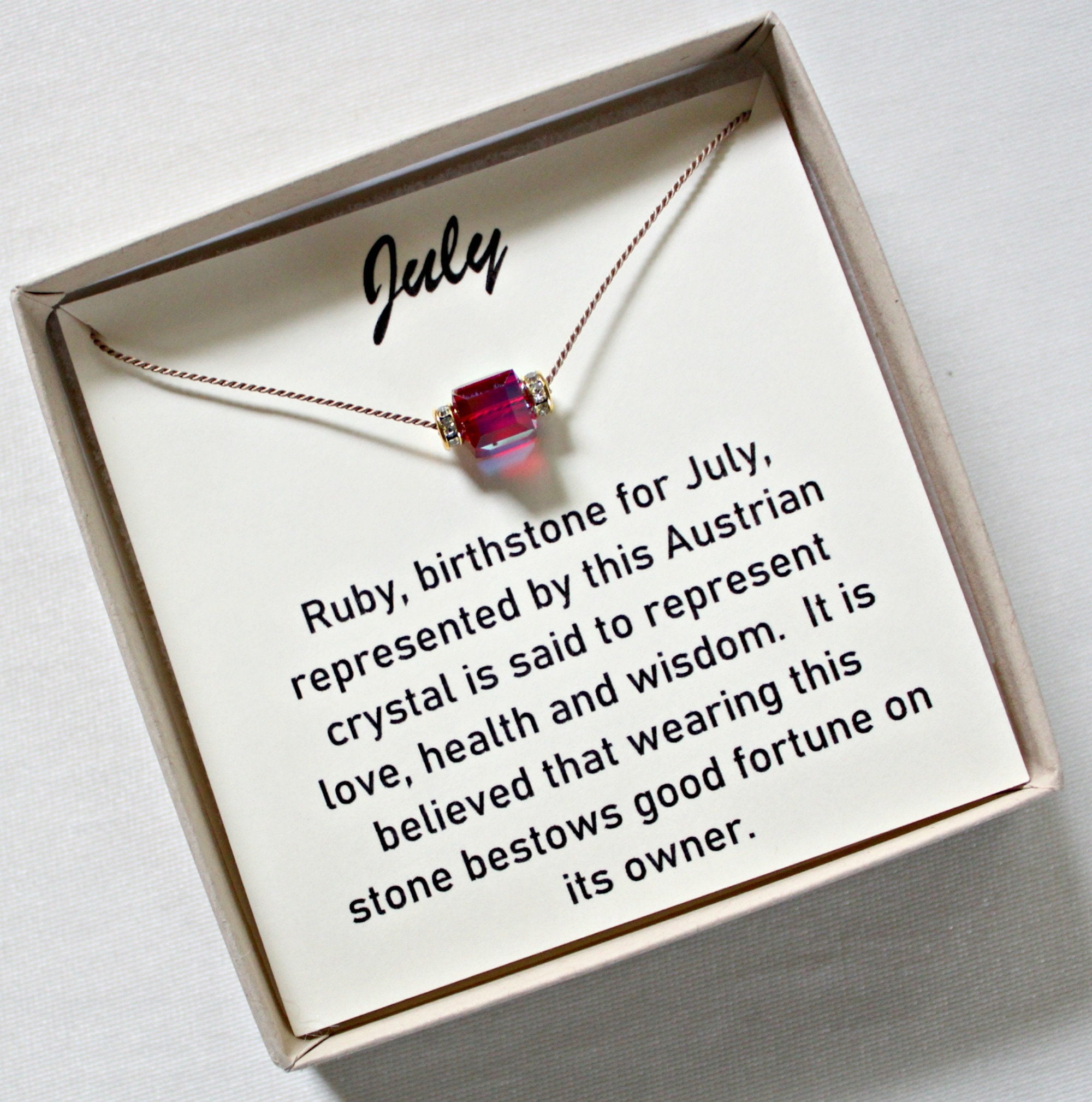 July Birthstone Necklace, Ruby Jewelry Necklace,July BirthdayJewelry Gift For Her,Pre-Teen Girl Gift,Granddaughter Birthday Gift, Cancer Leo