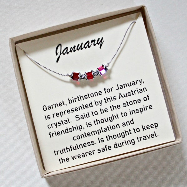 January Birthstone Necklace, Birthday Gifts For Friends, For Her Under 20, 50th January Jewelry, 40th Sister Birthday, Swarovski Birth Month