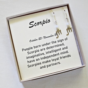 October Scorpio Earrings, November Birthday, Teen Gift, Scorpio Zodiac Jewelry, Scorpio November Earrings Silver, Sweet Sixteen Gift
