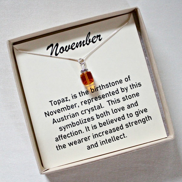 November Birthstone Necklace, Birthday Gift For Mother in Law, Simple Necklace, November Birthday, 50th Gift For Friend, Topaz Necklace