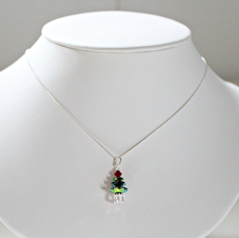 Crystal Vitrial Swarovski Christmas Tree Necklace Christmas Etsy