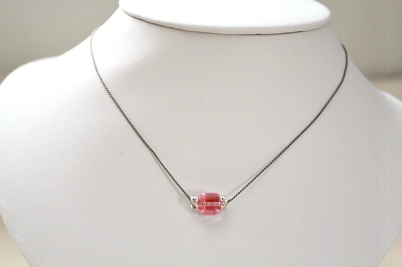 October Birthstone Necklace for Her Blush Pink Flower Girl - Etsy