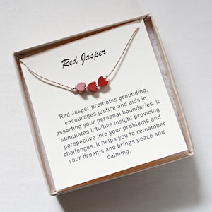 Red Jasper Heart Necklace, Unique Gifts For Her Under 20, Mothers Day Gift, Valentines Gift For Her, Small Stone Heart Necklace,Teen Present