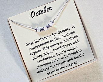 October Birthstone Necklace, Unique Birthday Gifts For Women, October Birthday, Sweet 16 Gift For Niece, Girls Birthday Jewelry, Swarovski